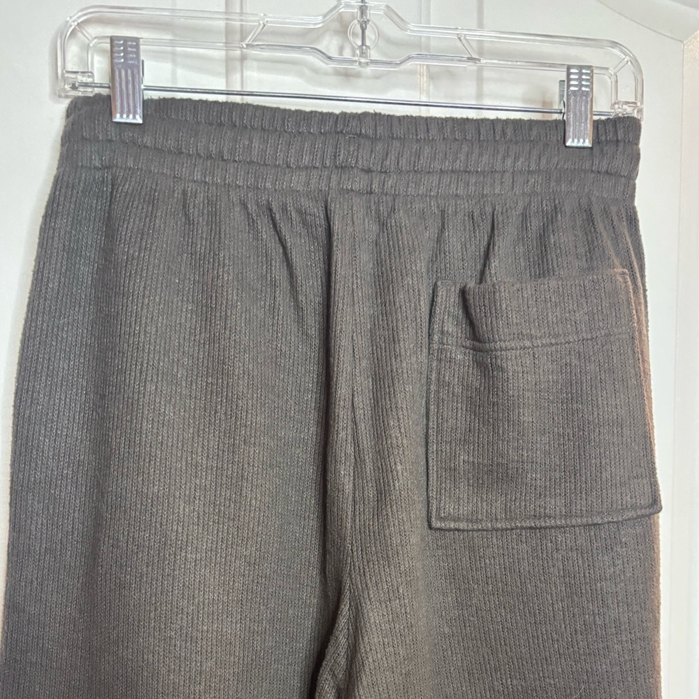 NWOT ZARA Ribbed soft Casual Brown Wide-Leg Pants pullon size S - Picture 7 of 9